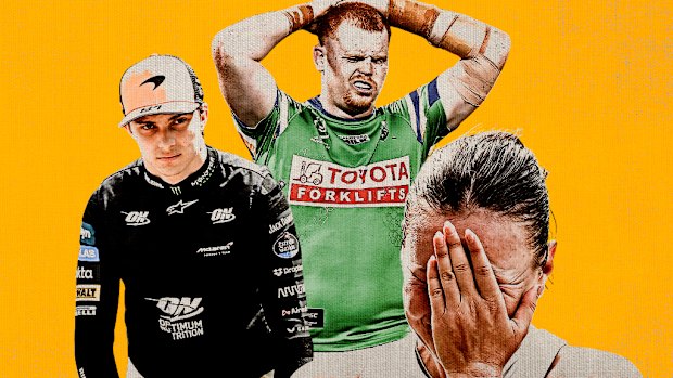 Hard-luck stories Oscar Piastri, the Canberra Raiders and Amanda Anisimova.