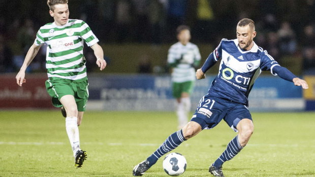 Valeri playing in the FFA Cup in Canberra three years ago. 