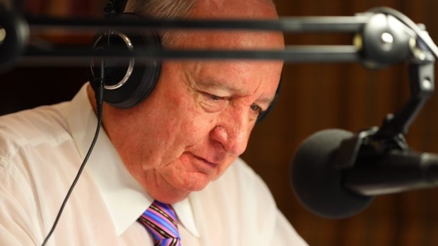 Talkback host Alan Jones announcing his resignation on Tuesday.