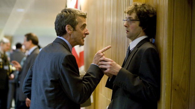 Peter Capaldi as Malcolm and Chris Addison as Toby in a scene from In The Loop.