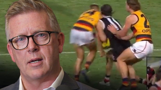 Steve Hocking was clear in his thoughts on David Mackay’s bump on Hunter Clark.