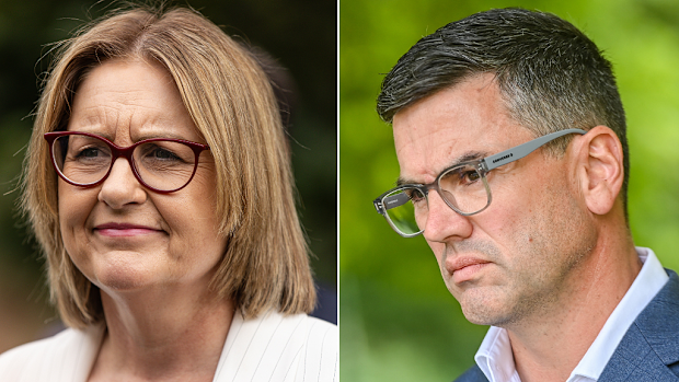 Premier Jacinta Allan and Opposition Leader Brad Battin.