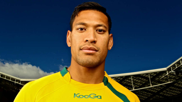 Portrait of Wallabies player Israel Folau at ANZ stadium in Sydney.