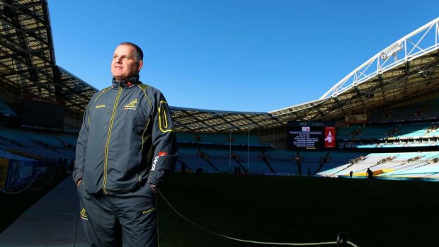 Happier times: Ewen McKenzie ahead of his first Bledisloe Cup Test in charge of the Wallabies