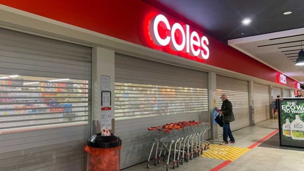 Barkley Square Coles in Melbourne's inner north was also impacted.