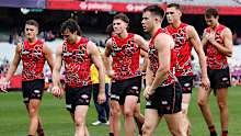 Zach Merrett looks dejected after a loss.