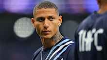 Richarlison seen during warm-up against Charlton Athletic.