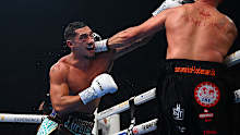 Jai Opetaia punches Huseyin Cinkara.