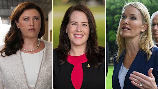 Liberal candidates Natasha Maclaren-Jones, Felicity Wilson and Natalie Ward.