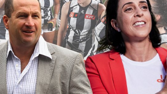 Craig Kelly and AFLW boss Nicole Livingstone.