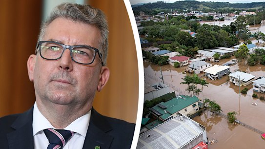 Federal Resources Minister Keith Pitt, Lismore floods, main picture, homepage, Picture: Alex Ellinghausen, supplied