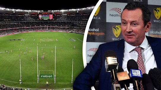 WA Premier Mark McGowan Optus Stadium AFL grand final. Picture: WAtoday