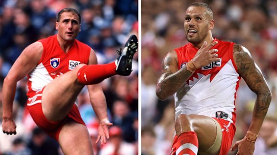 Tony Lockett and Lance Franklin