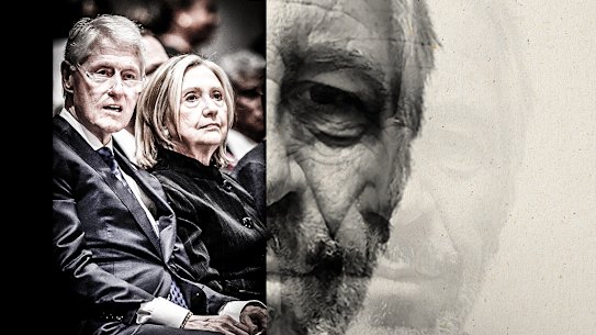 Bill and Hillary Clinton (left) and Jeffrey Epstein.