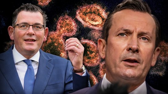 Victoria Premier Daniel Andrews, Western Australia Premier Mark McGowan, COVID-19 lockdown, coronavirus, Perth, Melbourne. Picture: Getty Images