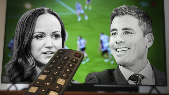 Channel Seven commentators Daisy Pearce and Matthew Richardson.