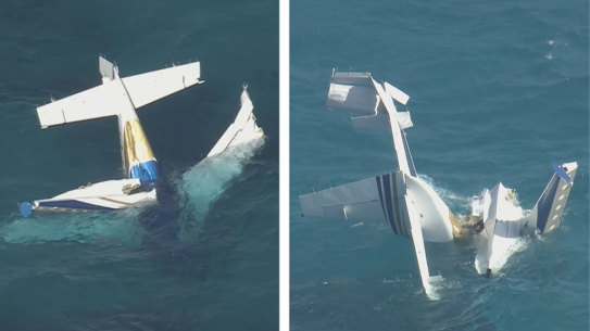 The wreckage of the Rottnest Island plane crash.