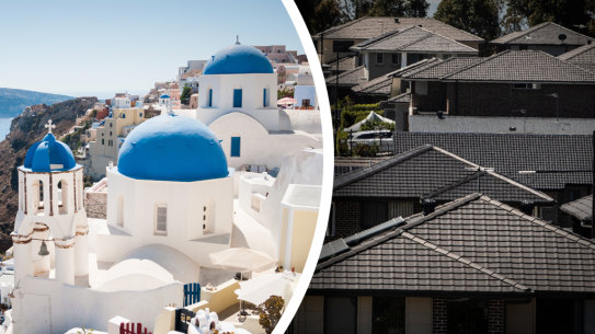Santorini’s white roofs vs Western Sydney’s dark roofs