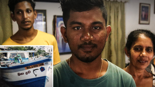 The fishermen fleeing Sri Lanka rescued by Border Force on election day (inset their boat) 
