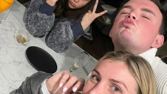 A still frame of a social media video showing Jacob Biddell, top right, and Jamie Melham, bottom.