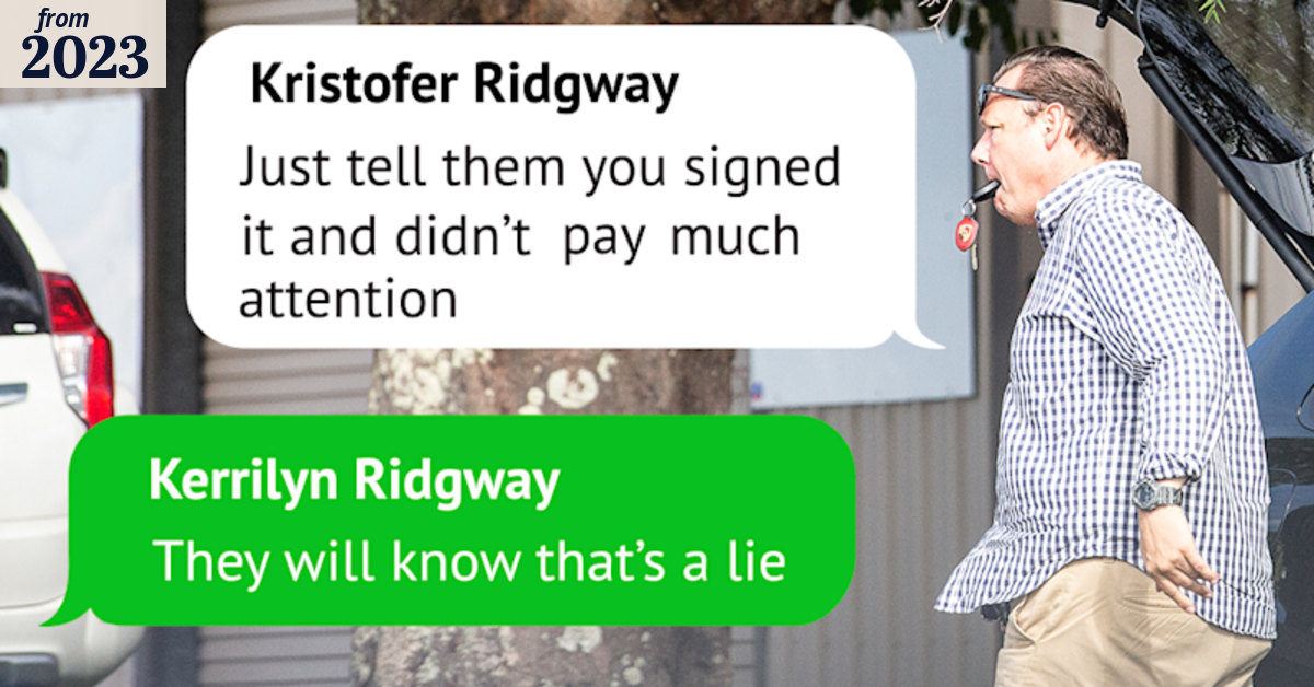 Kristofer Ridgway texts expose stockbroker asking ex to lie to ASIC