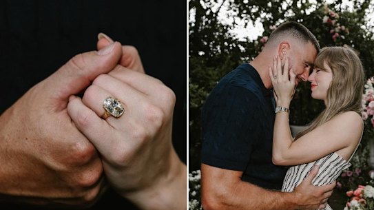 Taylor Swift’s engagement ring features an old mine brilliant cut diamond designed by Kindred Lubeck at Artifex Fine Jewelry.