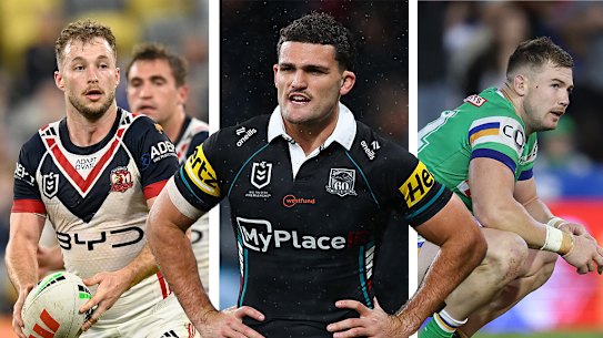 In demand: Sam Walker, Nathan Cleary and  Hudson Young