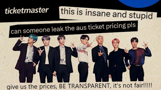 BTS fans are furious with Ticketmaster for refusing to disclose ticket price information until just before point of sale.