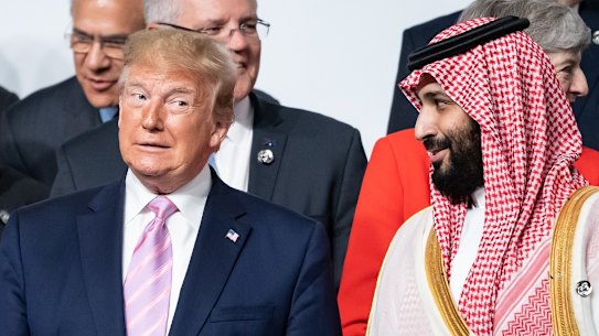 Donald Trump with Saudi crown prince Mohammad Bin Salman in 2019.