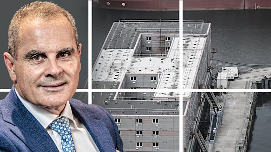 Corporate Travel Management chief executive Jamie Pherous, and a barge in England, part of a contract with Corporate Travel Management.