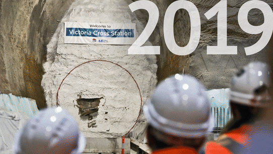 Victoria Cross metro station takes shape across the years.