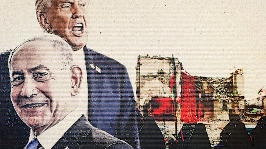 O primeiro ministro israelí, Benjamin Netanyahu, fronte, e o presidente dos Estados Unidos, Donald Trump.