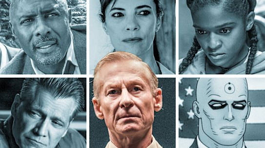 What to stream this week (clockwise from top left): Heads of State; When No One Sees Us; Ironheart; Watchmen; Joh: Last King of Queensland; and The Waterfront.