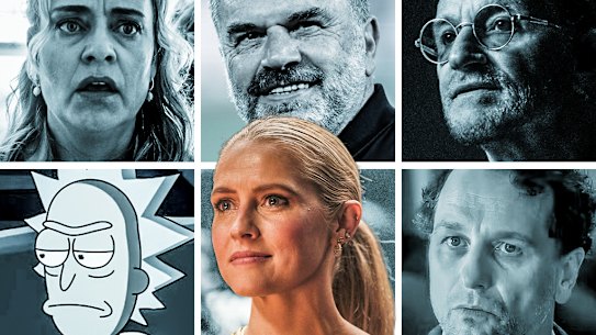 What to stream this week (clockwise from top left): Pernille; Ange & the Boss: Puskas in Australia; Bono: Stories of Surrender; Towards Zero; Mix Tape; and Rick and Morty.