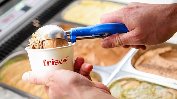 Frisco Creamery offers 18 gelato flavours and a self-service frozen yoghurt bar.