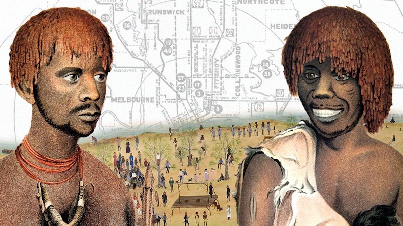 Timme, hanged in Melbourne in 1842, rides a canoe home in spirit