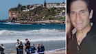 The scene on the beach on Saturday; and Dee Why shark attack victim Mercury Psillakis.