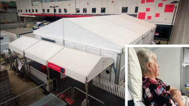 he case of a stroke patient, 83, who has spent more than 16 hours in a tent outside Box Hill Hospital has highlighted the extreme state of hospital overcrowding in Victoria.