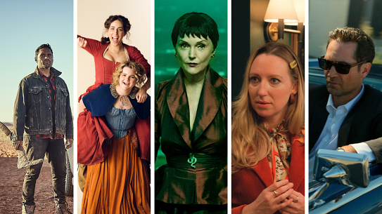 What to watch in July (from left): Rob Collins in Firebite, Claire Lovering and Danielle Walker in Gold Diggers, Miranda Richardson in Good Omens, Anna Konkle in The Afterparty and Manuel Garcia-Rulfo in The Lincoln Lawyer.