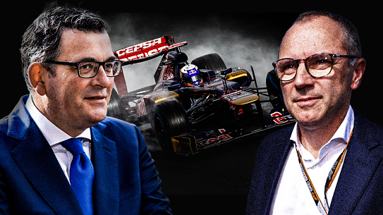 Victorian Premier Daniel Andrews and F1 chief executive Stefano Domenicali. The full extent of Formula 1’s financial gains from its negotiations with the Andrews government are contained within the fine print of an inches-thick contract.