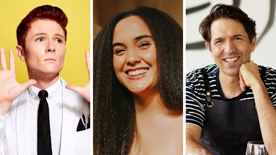 From left: Rhys Nicholson, Jess Hitchcock and Ben Shewry.