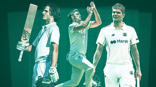 Part of the new world order? From left: Sam Konstas, Mitchell Marsh and Aaron Hardie.