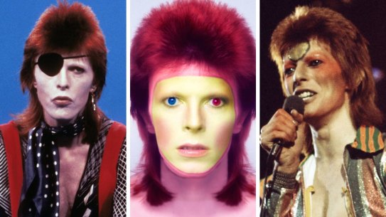 The many faces of David Bowie as Ziggy Stardust.