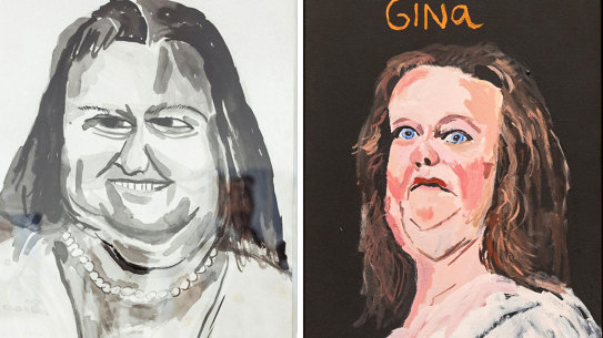 Double or nothing: both of Vincent Namatjira’s portraits of Gina Rinehart have now been given publicity.