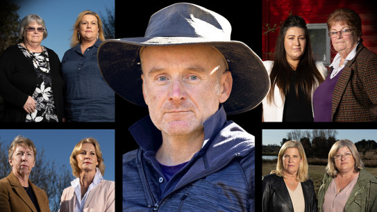 Nimmitabel’s Andrew Thaler and some of the women who have spoken out against him.