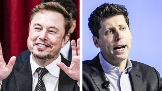 At loggerheads over AI: Elon Musk and OpenAI CEO Sam Altman.