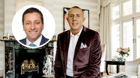 Matthew Guy (inset) and former chief of staff Mitch Catlin.