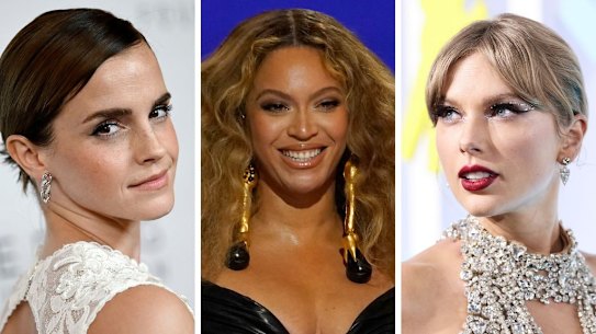 (L-R) Emma Watson, Beyonce and Taylor Swift are just some of the celebrity activists.