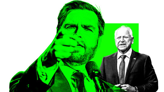 J.D. Vance and Tim Walz, vice presidential candidates.