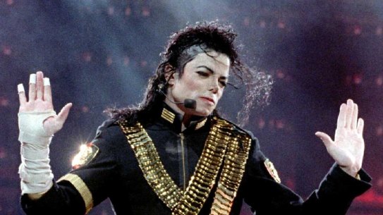 Michael Jackson performs in Tel Aviv during his global "Dangerous" concert tour in 1993.